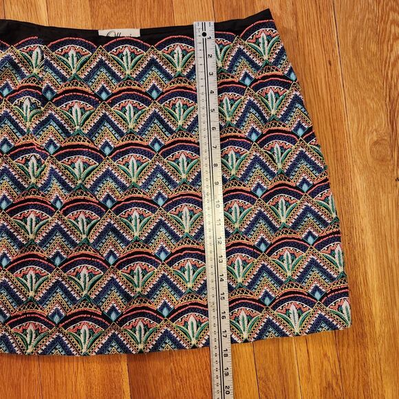 Anthropologie Ollari New York Beaded & Embroidered Skirt, Boho, Unique, Sz L - Picture 9 of 11